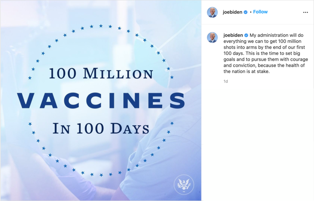 Biden Instagram Vaccine Post